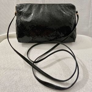 EUC Vintage Whiting & Davis Mesh Black Crossbody bag clutch purse, evening bag